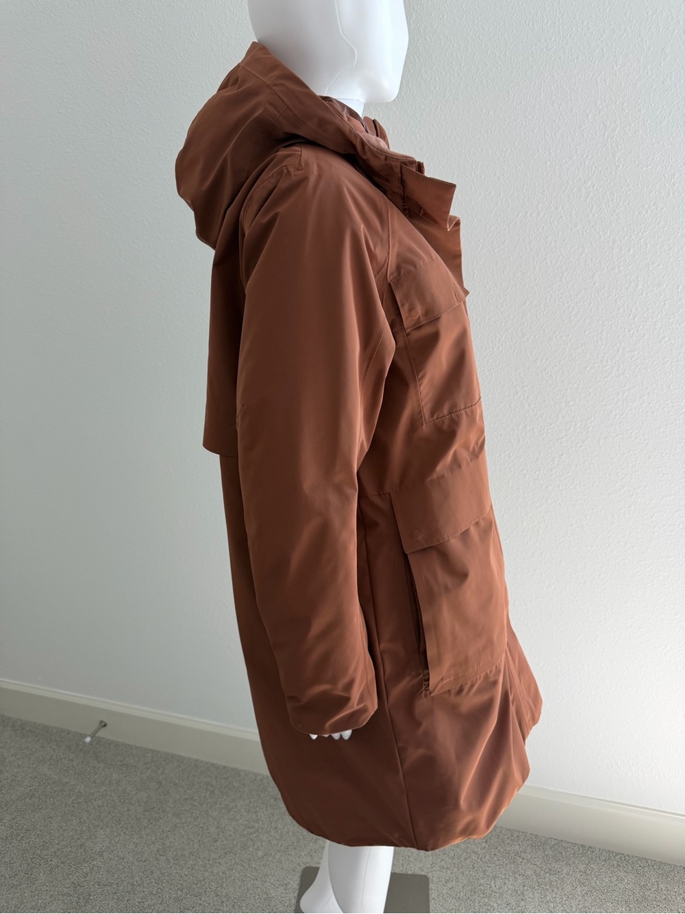 CALIA by Carrie Underwood Copper Rust Hooded Long Puffer Coat - Picture 7 of 11